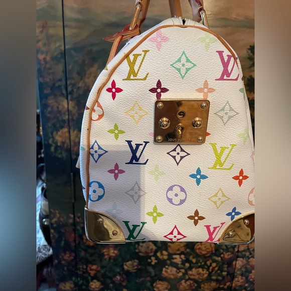 AUTHENTIC LOUIS VUITTON WHITE MULTICOLOR SPEEDY IN EXCELLENT CONDITION.. - Picture 8 of 10